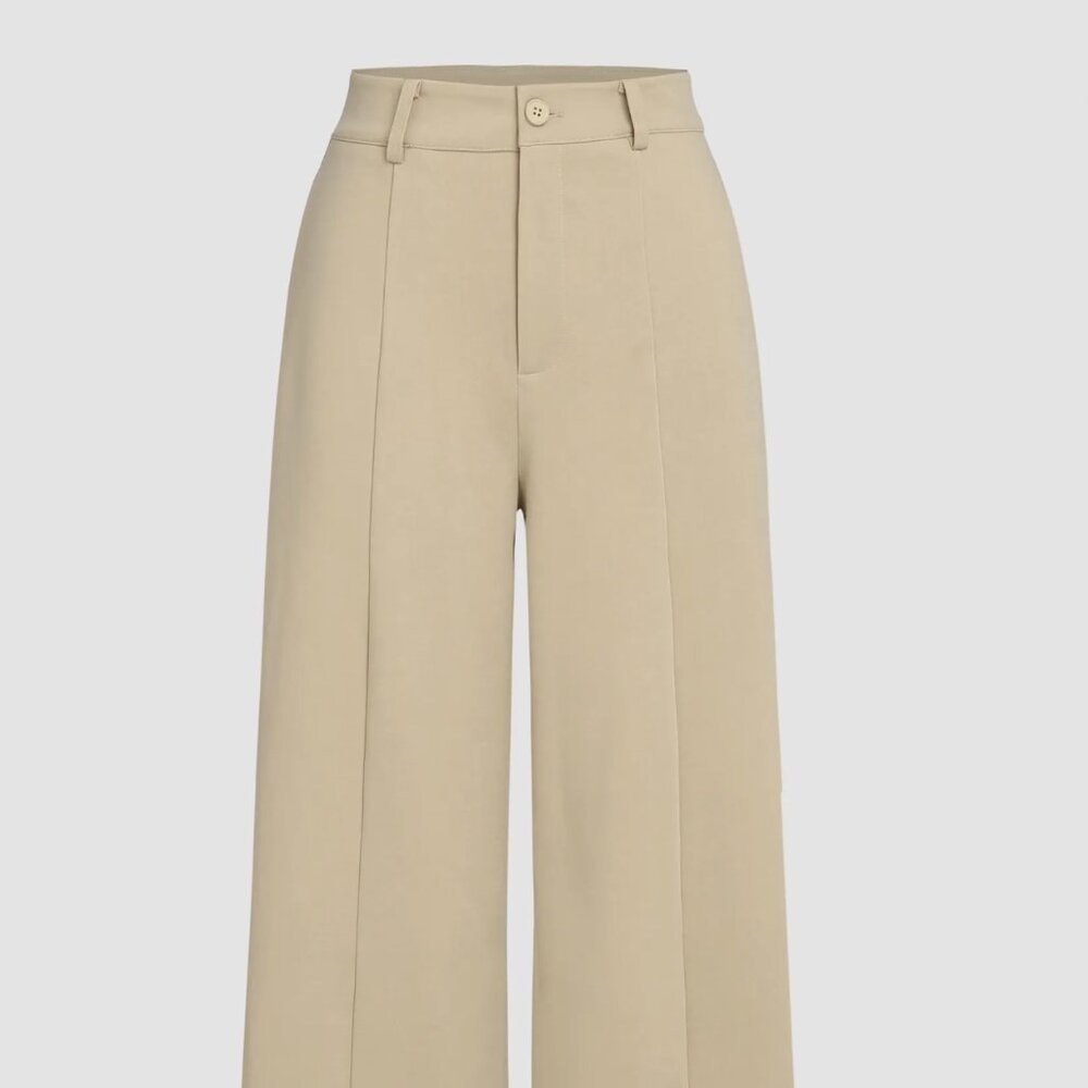 *NWT [Cider] Women Straight Leg Trousers -Khaki **FREE SHIPPING
